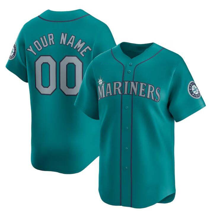 Custom Seattle Mariners Active Player Aqua HeidiMiller Alternate Limited Stitched jersey