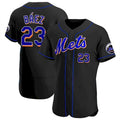 New York Mets #23 Javier Baez Black HeidiMiller Anthentic Jersey