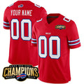 Custom B.Bills Active Player Red HeidiMiller 2023 F.U.S.E. AFC East Champions Ptach Stitched Jersey