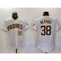 San Diego Padres #38 Jorge Alfaro White HeidiMiller With PS Patch Stitched Flex Base Jerseys