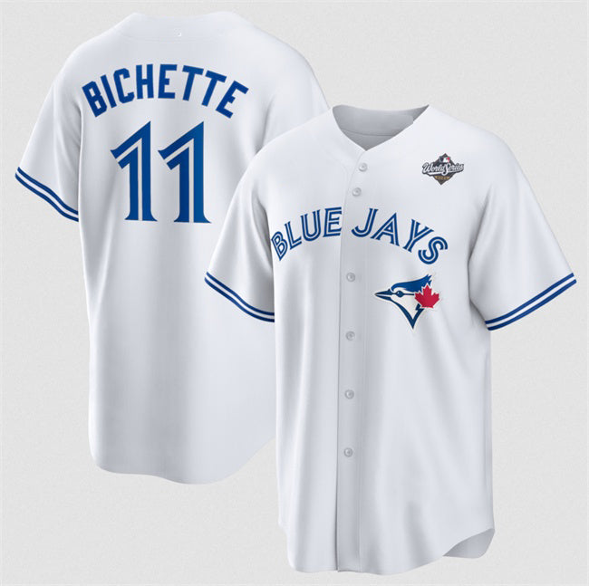 Toronto Blue Jays #11 Bo Bichette White HeidiMiller 2025 World Series Home Cool Base Stitched Jersey