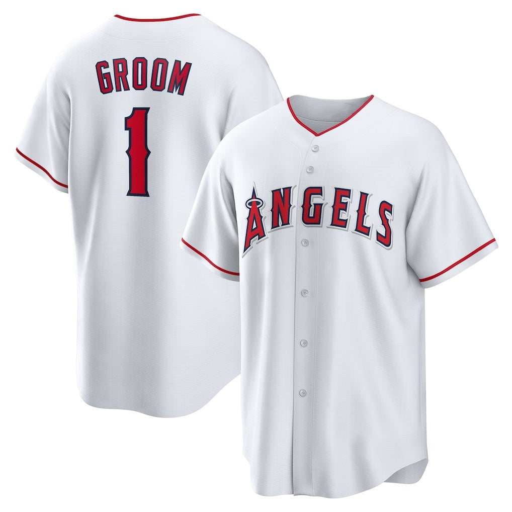 Los Angeles Angels #1 Groom White HeidiMiller Home Replica Jersey