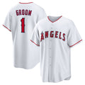 Los Angeles Angels #1 Groom White HeidiMiller Home Replica Jersey
