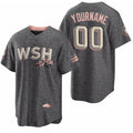 Custom Washington Nationals Active Player 2022 Grey HeidiMiller City Connect Cherry Blossom Cool Base Stitched Jersey
