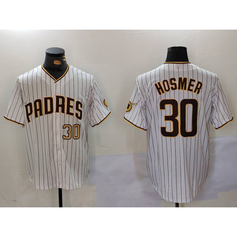 San Diego Padres #30 Eric Hosmer White HeidiMiller Stitched Cool Base Jerseys