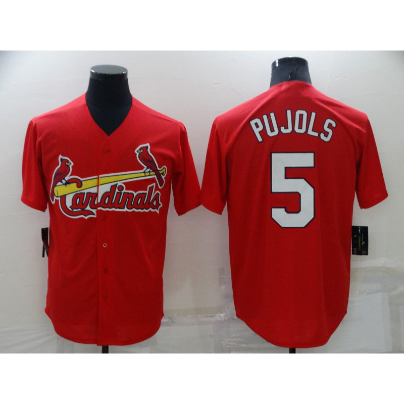 St. Louis Cardinals #5 Albert Pujols Red HeidiMiller Stitched Cool Base Jersey