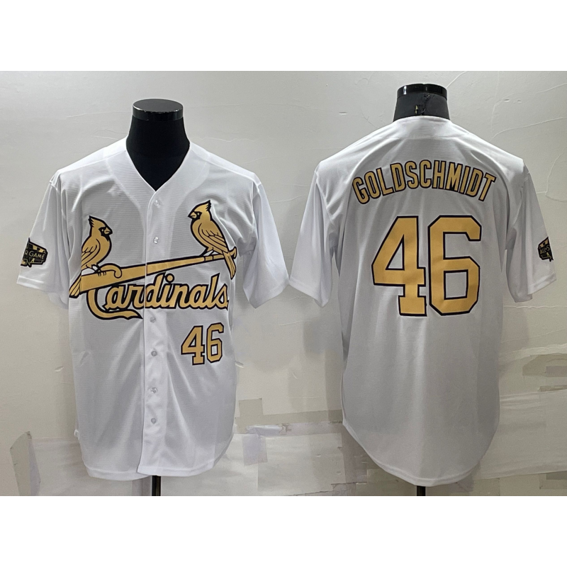 St. Louis Cardinals #46 Paul Goldschmidt Number White HeidiMiller 2022 All Star Stitched Cool Base Jersey