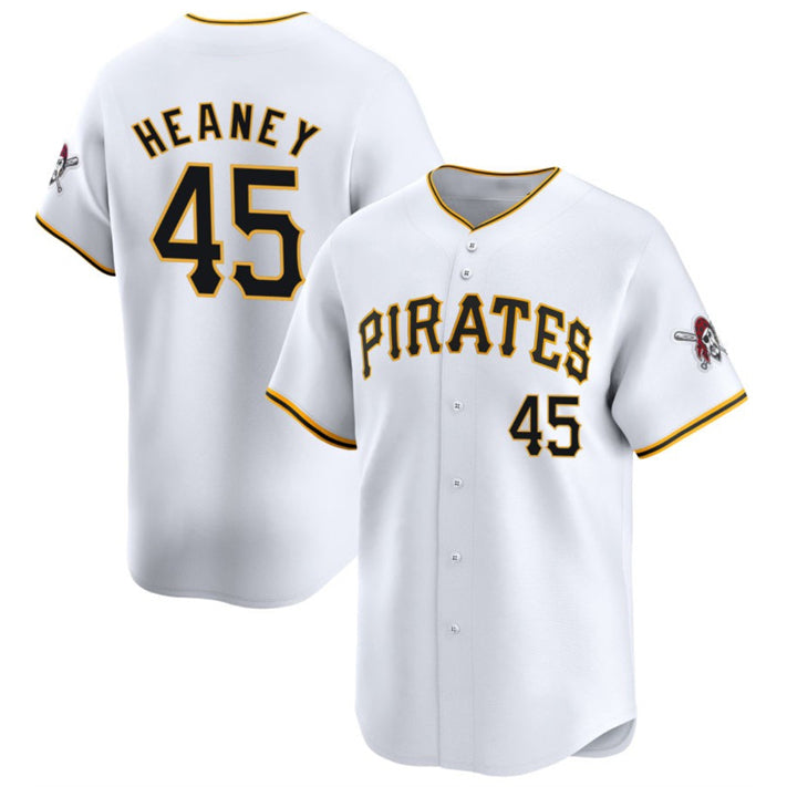 Pittsburgh Pirates #45 Andrew Heaney White HeidiMiller 2025 Home Limited Stitched Jersey