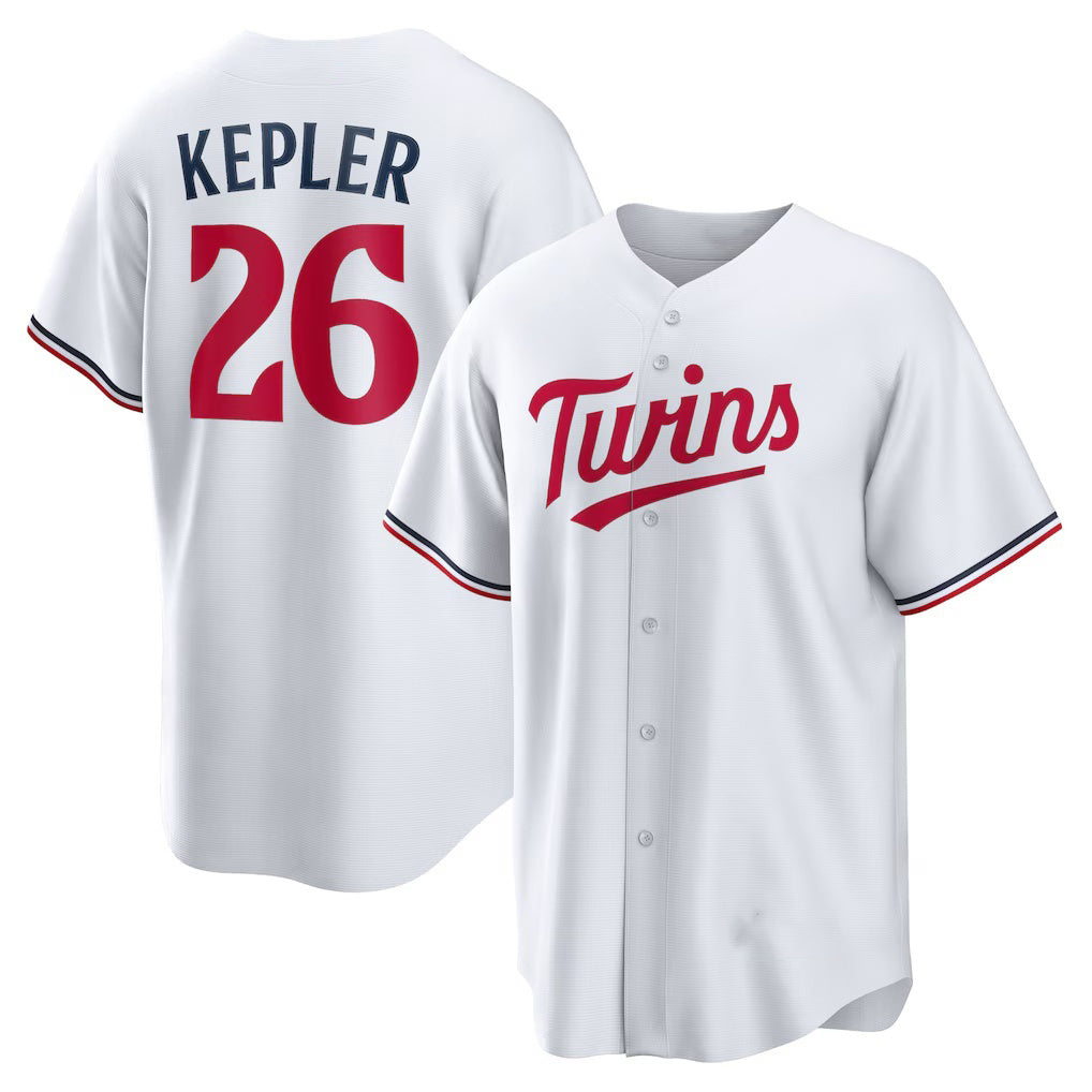 Minnesota Twins #26 Max Kepler White HeidiMiller Home Replica Player Logo Jersey