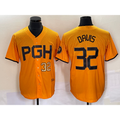 Pittsburgh Pirates #32 Henry Davis Number Yellow HeidiMiller 2023 City Connect Stitched Jersey 3