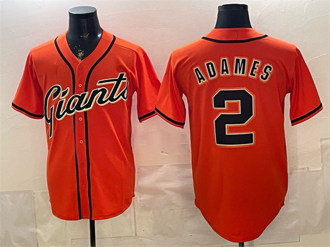 San Francisco Giants #2 Willy Adames Orange HeidiMiller Cool Base Stitched Jersey