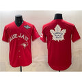 Toronto Blue Jays & Leafs Red HeidiMiller 2025 World Series With White Leafs Logo Cool Base Stitched Jersey