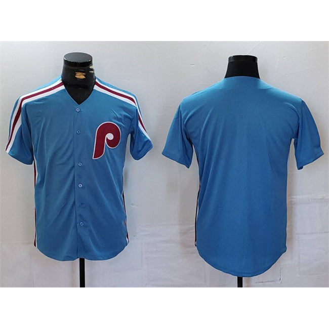 Philadelphia Phillies Blank Blue HeidiMiller Cool Base Stitched Jersey