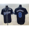 Los Angeles Dodgers #8 Enrique Hern¨¢ndez Black HeidiMiller Fashion 2025 World Series Cool Base Stitched Jersey