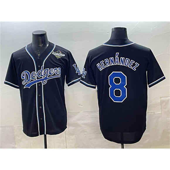 Los Angeles Dodgers #8 Enrique Hern¨¢ndez Black HeidiMiller Fashion 2025 World Series Cool Base Stitched Jersey