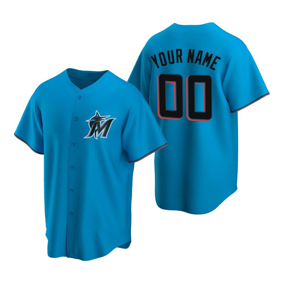 Custom Miami Marlins Blue HeidiMiller Stitched Cool Base Jersey