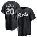 New York Mets #20 Pete Alonso Black HeidiMiller Lights Out Limited Stitched Jersey