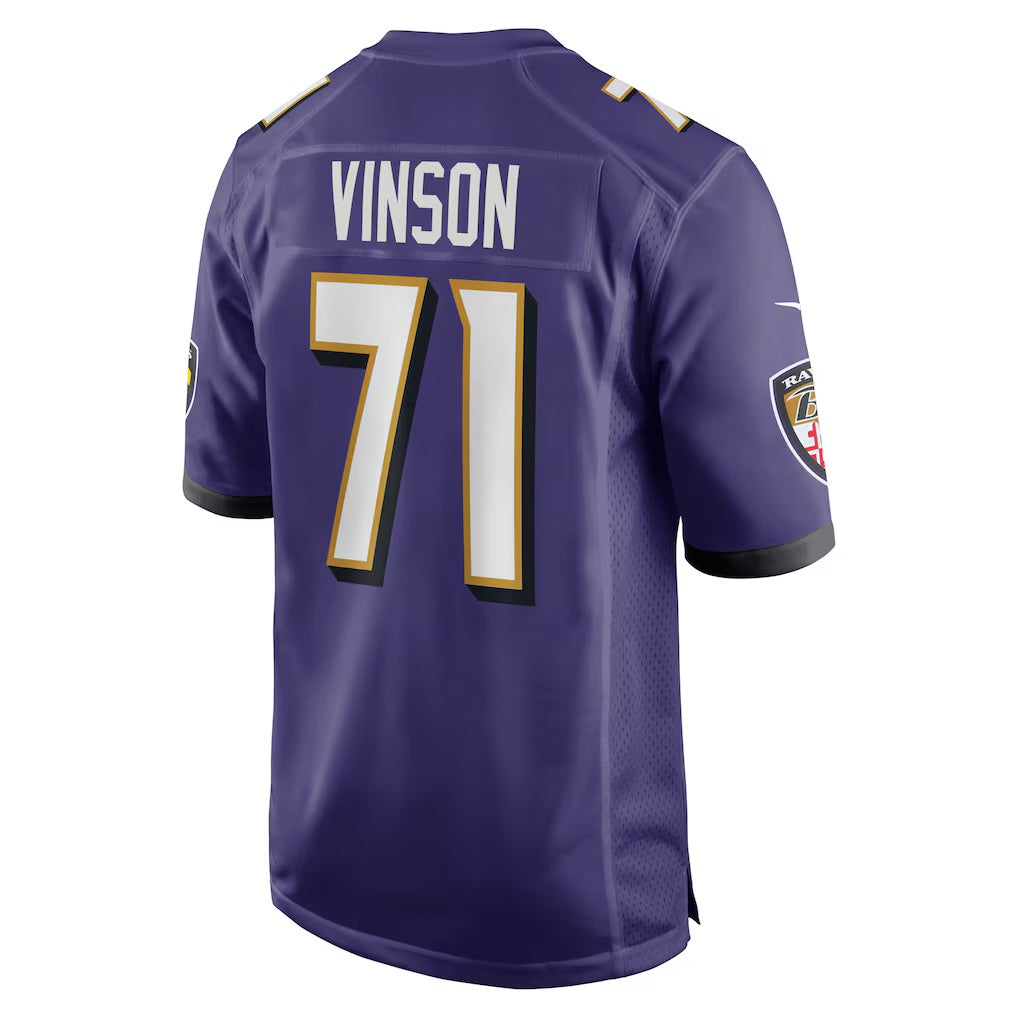 B.Ravens #71 Carson Vinson Purple HeidiMiller Team Game Jersey