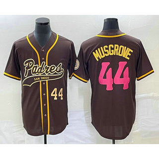 San Diego Padres #44 Joe Musgrove Number Brown HeidiMiller NEW 2023 City Connect Cool Base Stitched Jersey