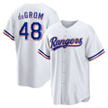 Texas Rangers #48 Jacob deGrom White HeidiMiller Home Replica Player Jersey