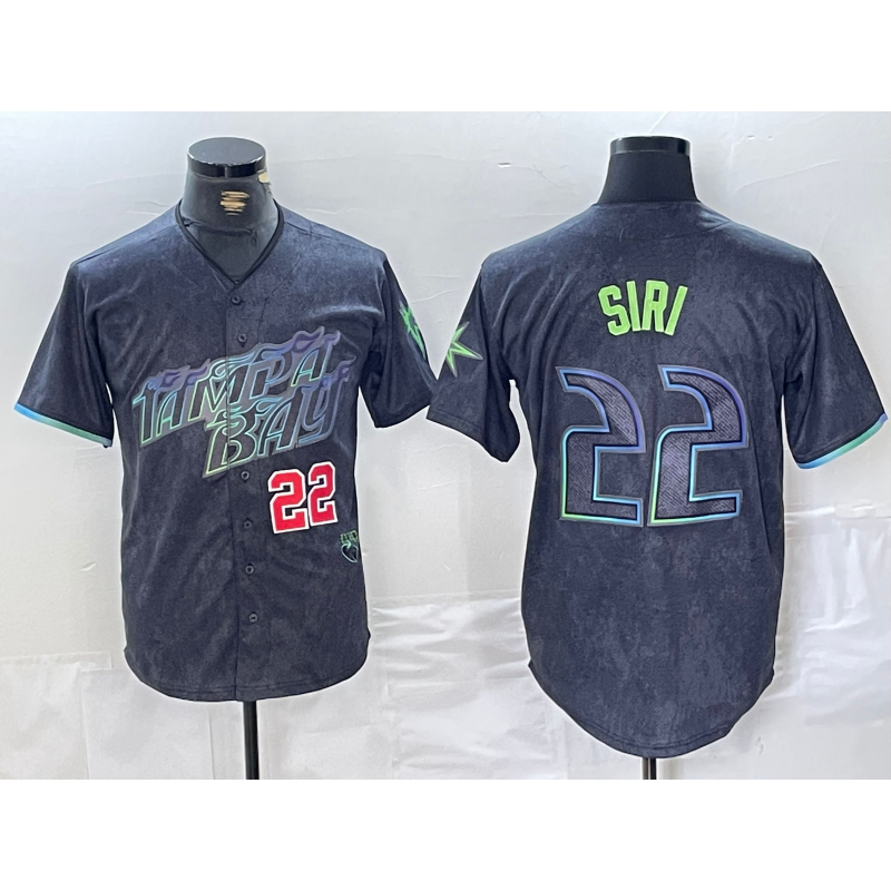 Tampa Bay Rays #22 Jose Siri Number Charcoal HeidiMiller 2024 City Connect Limited Stitched Jerseys