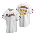 Washington Nationals #37 Stephen Strasburg White Gold HeidiMiller 2019 World Series Champions Stitched Cool Base Jersey