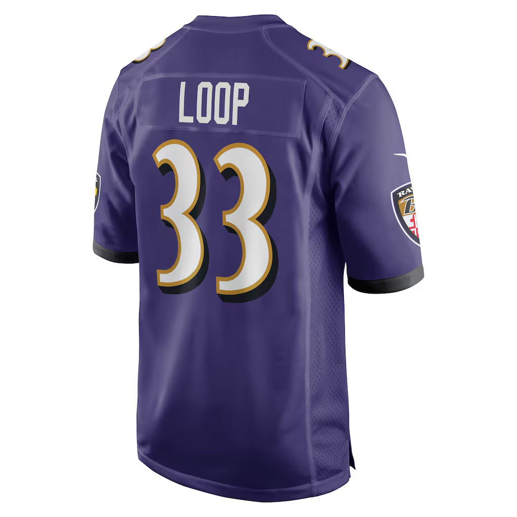 B.Ravens #33 Tyler Loop Purple HeidiMiller Team Game Jersey