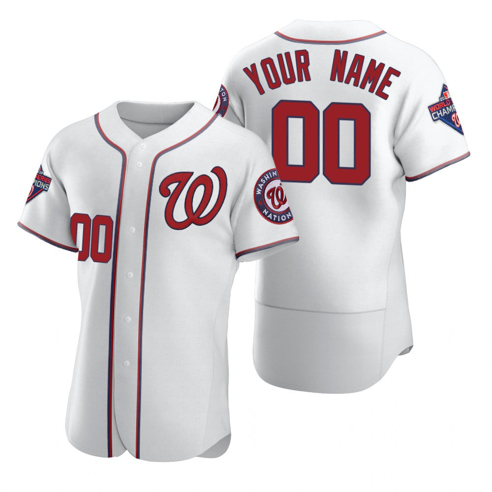 Custom Washington Nationals White HeidiMiller 2020 Stitched Flex Base Jersey