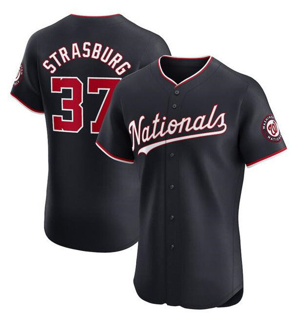 Washington Nationals #37 Stephen Strasburg Navy HeidiMiller Alternate Elite Stitched Jersey