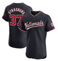 Washington Nationals #37 Stephen Strasburg Navy HeidiMiller Alternate Elite Stitched Jersey
