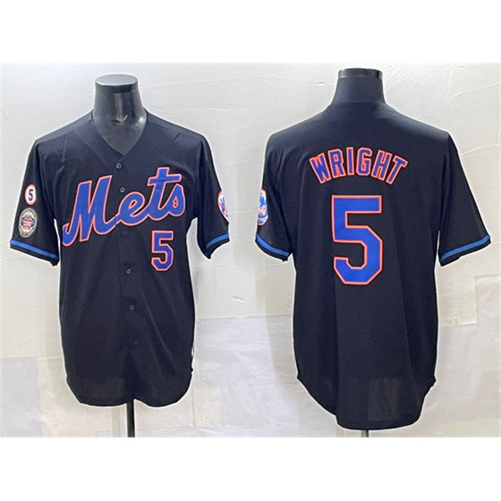 New York Mets #5 David Wright Black HeidiMiller With Patch Limited Stitched Jersey