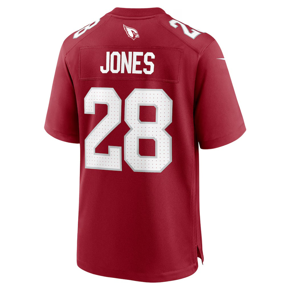 A.Cardinals #28 Elijah Jones Cardinal HeidiMiller Team Game Jersey
