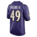B.Ravens #49 Jay Higgins IV Purple HeidiMiller Team Game Jersey