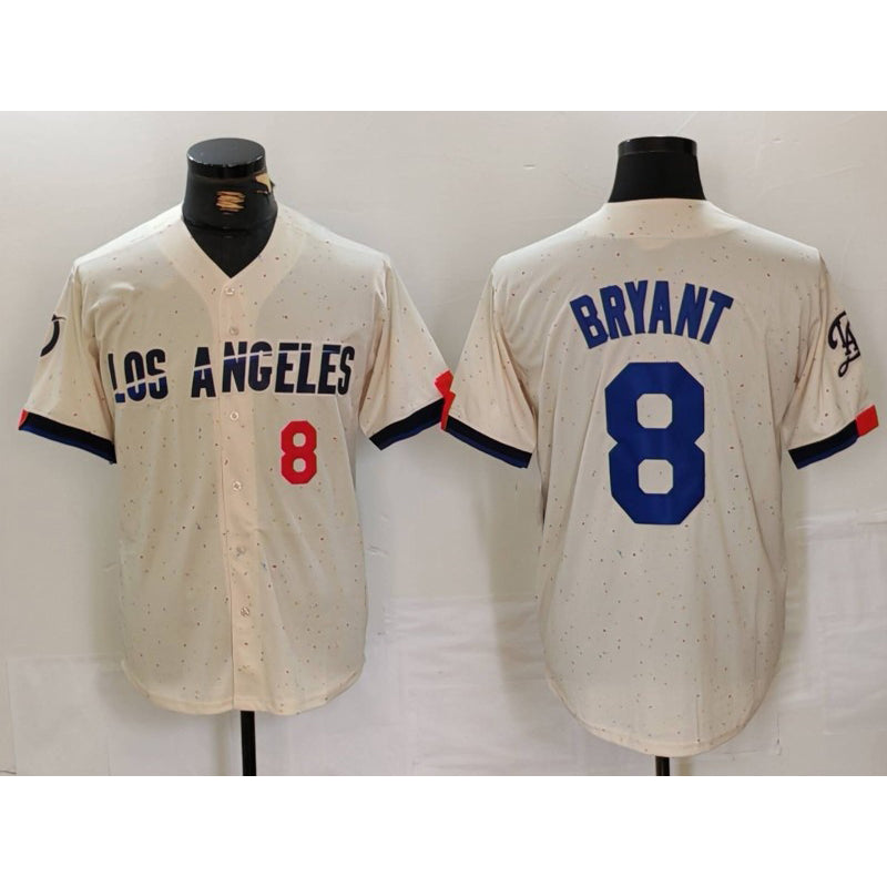 Los Angeles Dodgers #8 Kobe Bryant Number Cream HeidiMiller 2024 City Connect Limited Stitched Jerseys