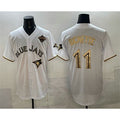 Toronto Blue Jays #11 Bo Bichette White Gold HeidiMiller 2025 American League Champions Limited Stitched Jersey