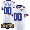 Custom B.Bills Active Player White HeidiMiller 2023 F.U.S.E. AFC East Champions Ptach Stitched Jersey