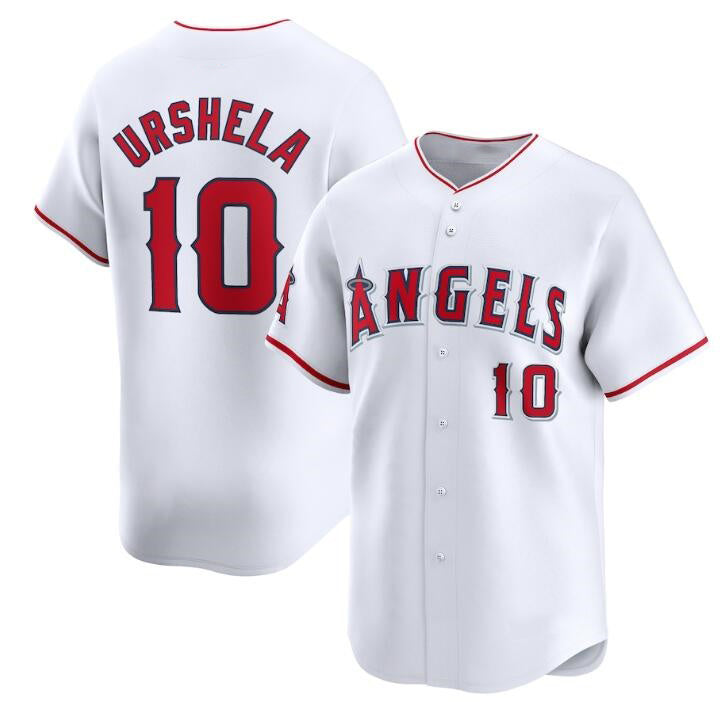 Los Angeles Angels #10 Gio Urshela White HeidiMiller Home Limited Stitched Jersey