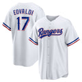 Texas Rangers #17 Nathan Eovaldi White HeidiMiller Home Replica Player Jersey