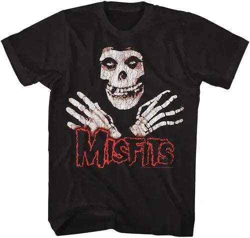 New Fashion Misfits Punk Style Tshirt Retro Street Skull Pattern Men's T-shirt