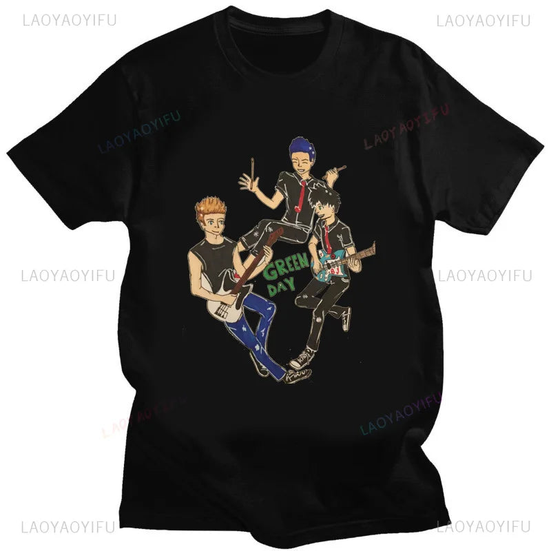Green Day ' American Idiot Albuum Cover ' T-shirts Men Women Oversized T-shirts Novelty Funny Streetwear Summer Comfortable Tee