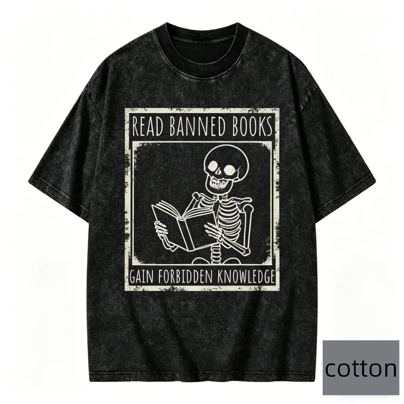 Funny Skeleton Short-sleeved T-shirt Mentally Ill But Totally Chill Quote Graphic Tee Vintage Cotton Oversized Top for Women Men
