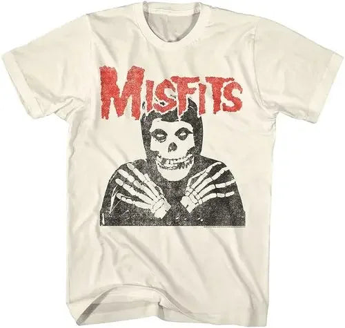New Fashion Misfits Punk Style Tshirt Retro Street Skull Pattern Men's T-shirt