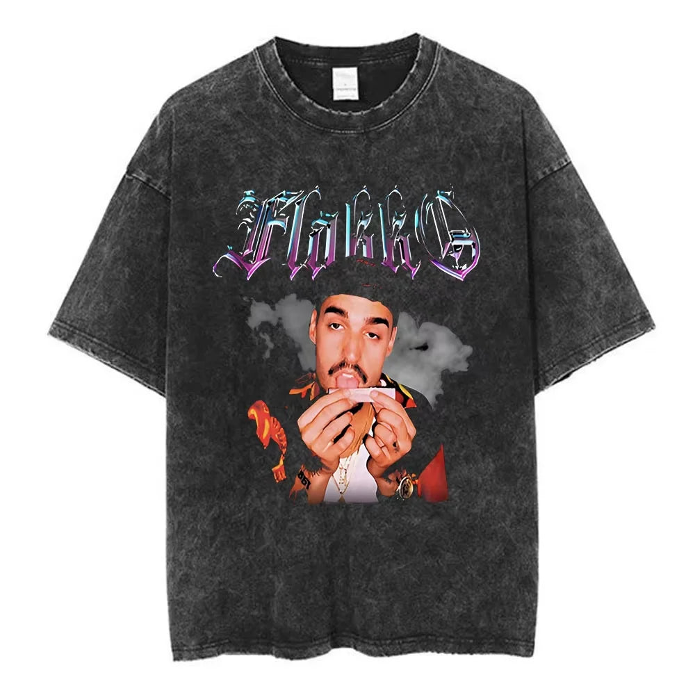 Washed Vintage Rels B Flakk Skiny Flakk Smile T-shirt Boys Don't Cry Letter Graphic T-shirts Men Women Casual Oversized T Shirts