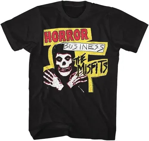 New Fashion Misfits Punk Style Tshirt Retro Street Skull Pattern Men's T-shirt