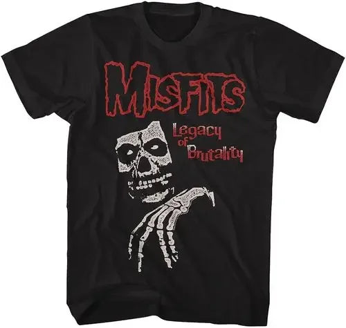 New Fashion Misfits Punk Style Tshirt Retro Street Skull Pattern Men's T-shirt