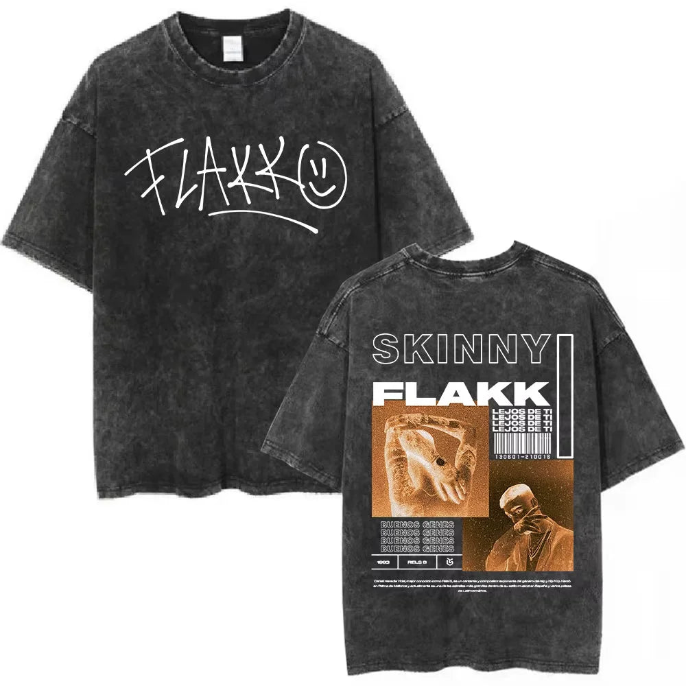 Washed Vintage Rels B Flakk Skiny Flakk Smile T-shirt Boys Don't Cry Letter Graphic T-shirts Men Women Casual Oversized T Shirts