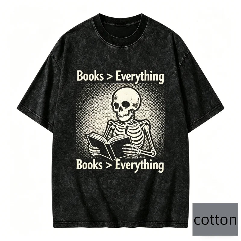 Funny Skeleton Short-sleeved T-shirt Mentally Ill But Totally Chill Quote Graphic Tee Vintage Cotton Oversized Top for Women Men