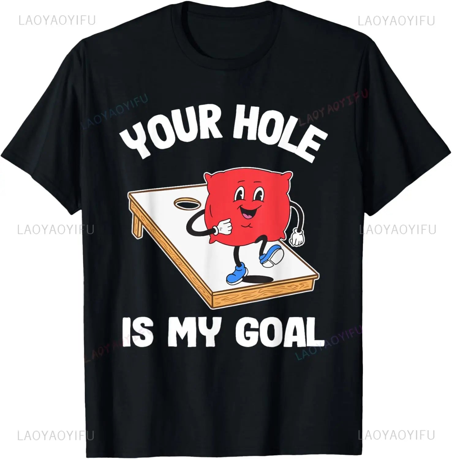 Your Hole Is My Goal Corn Hole Bean Bag Sarcastic Cornhole T-Shirt Short Sleeve Harajuku Summer Style Man Tshirt Casual Y2k Tees