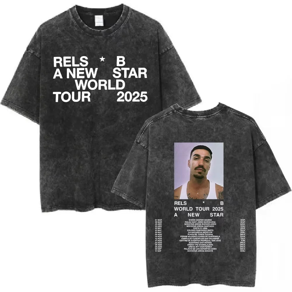 Washed Vintage Rels B Flakk Skiny Flakk Smile T-shirt Boys Don't Cry Letter Graphic T-shirts Men Women Casual Oversized T Shirts