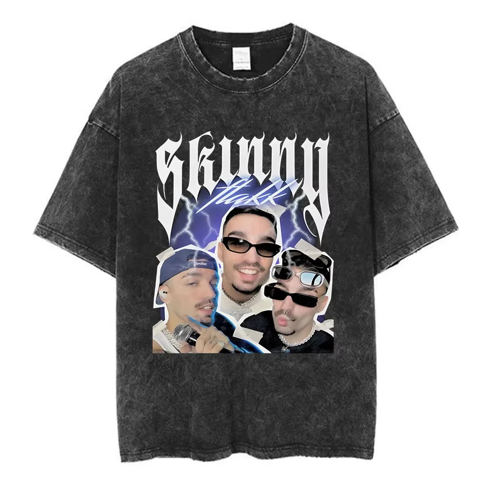 Washed Vintage Rels B Flakk Skiny Flakk Smile T-shirt Boys Don't Cry Letter Graphic T-shirts Men Women Casual Oversized T Shirts